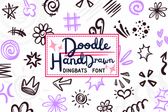 Doodle Hand Drawn Polices Dingbats Police Par PraewDesigns