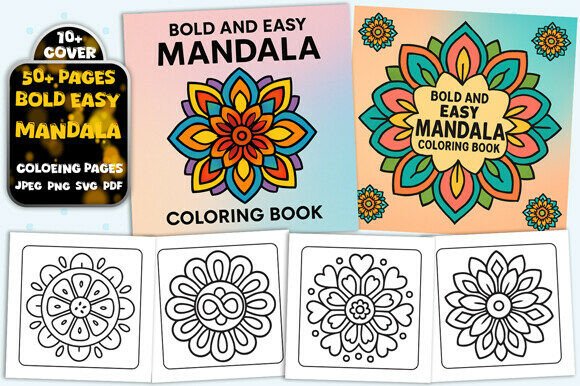 Easy Comfy Mandala Coloring Pages
