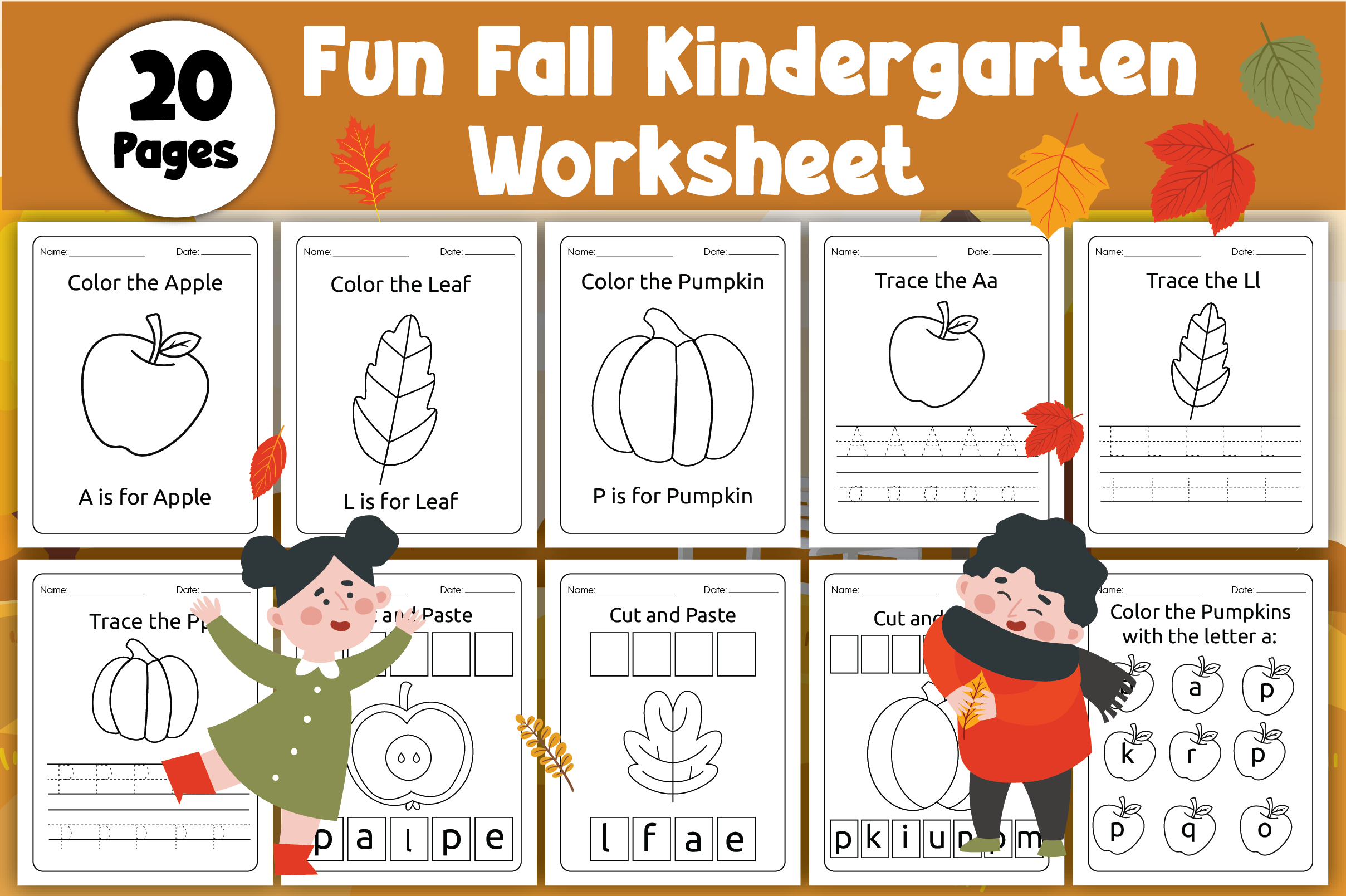 Fun Fall Kindergarten Worksheet