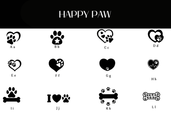 Happy Paw Font PNG with transparent background - Preview 1