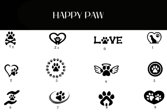 Happy Paw Font PNG with transparent background - Preview 3