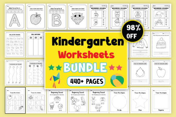 Kindergarten Worksheets Bundle