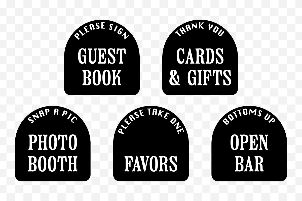 Minimalist Arch Wedding Reception Signs