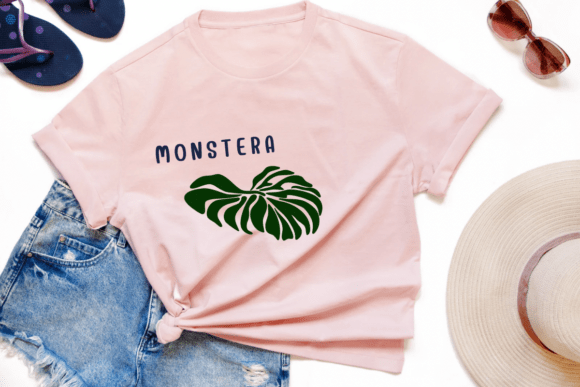 Monstera Leaves Font PNG with transparent background - Preview 6