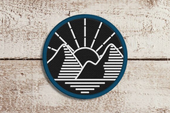 Mountain Line Art Patch or Mini Applique