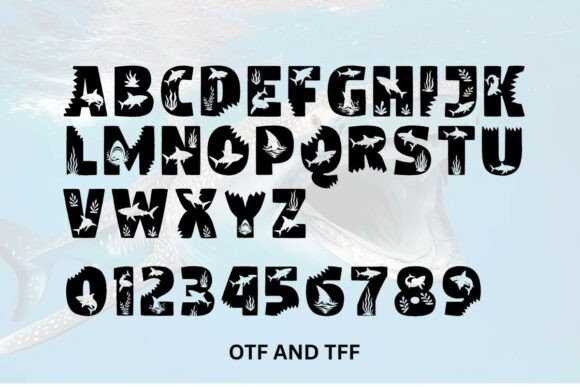 Shark Bites Font PNG with transparent background - Preview 1