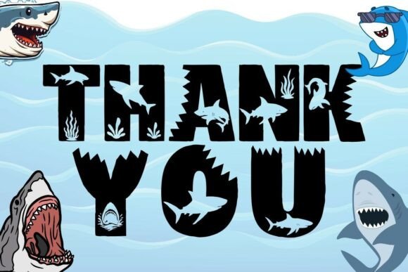 Shark Bites Font PNG with transparent background - Preview 2