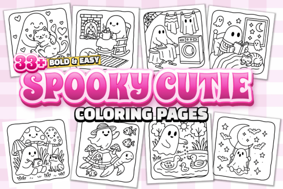 Spooky Cutie Coloring Pages Bold & Easy