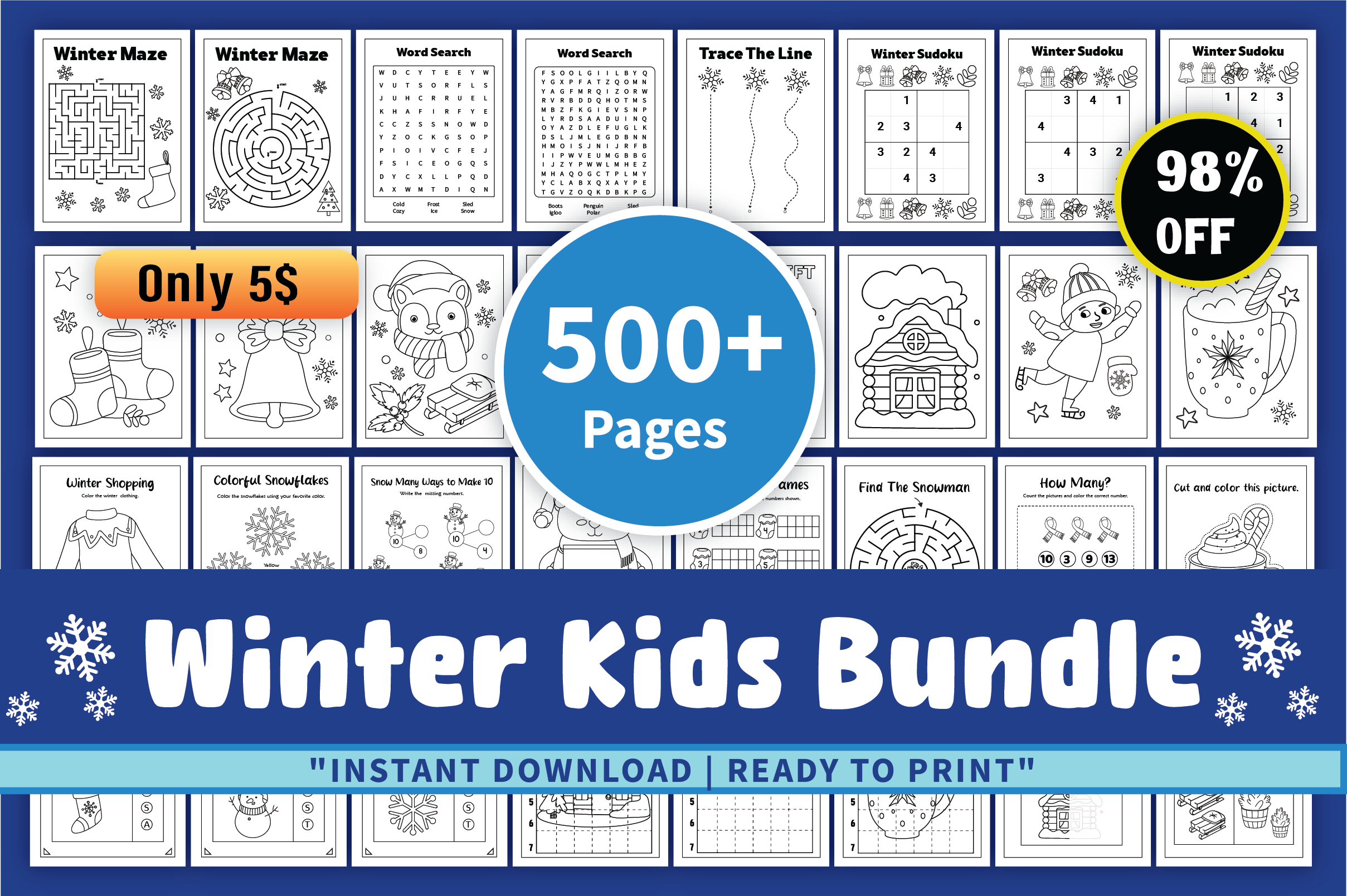Winter Kids Activity Bundle