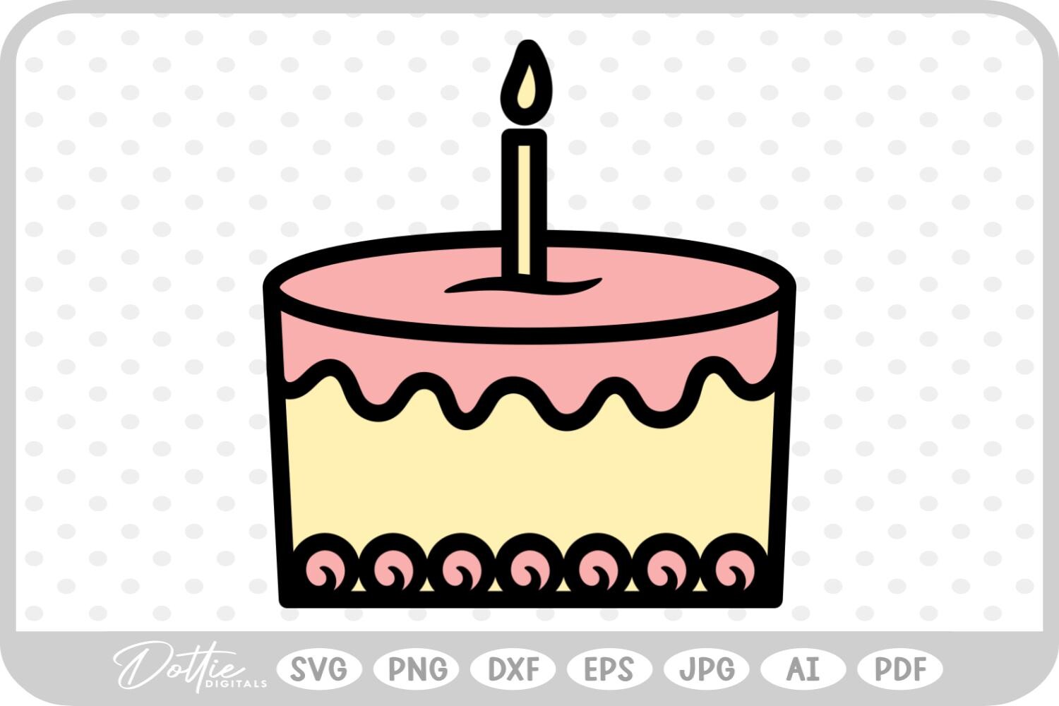 Birthday Cake SVG PNG DXF