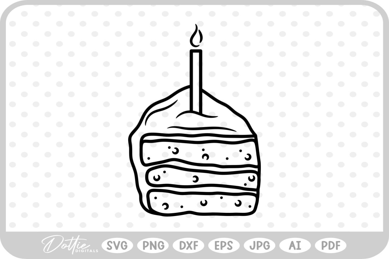 Birthday Cake SVG PNG DXF