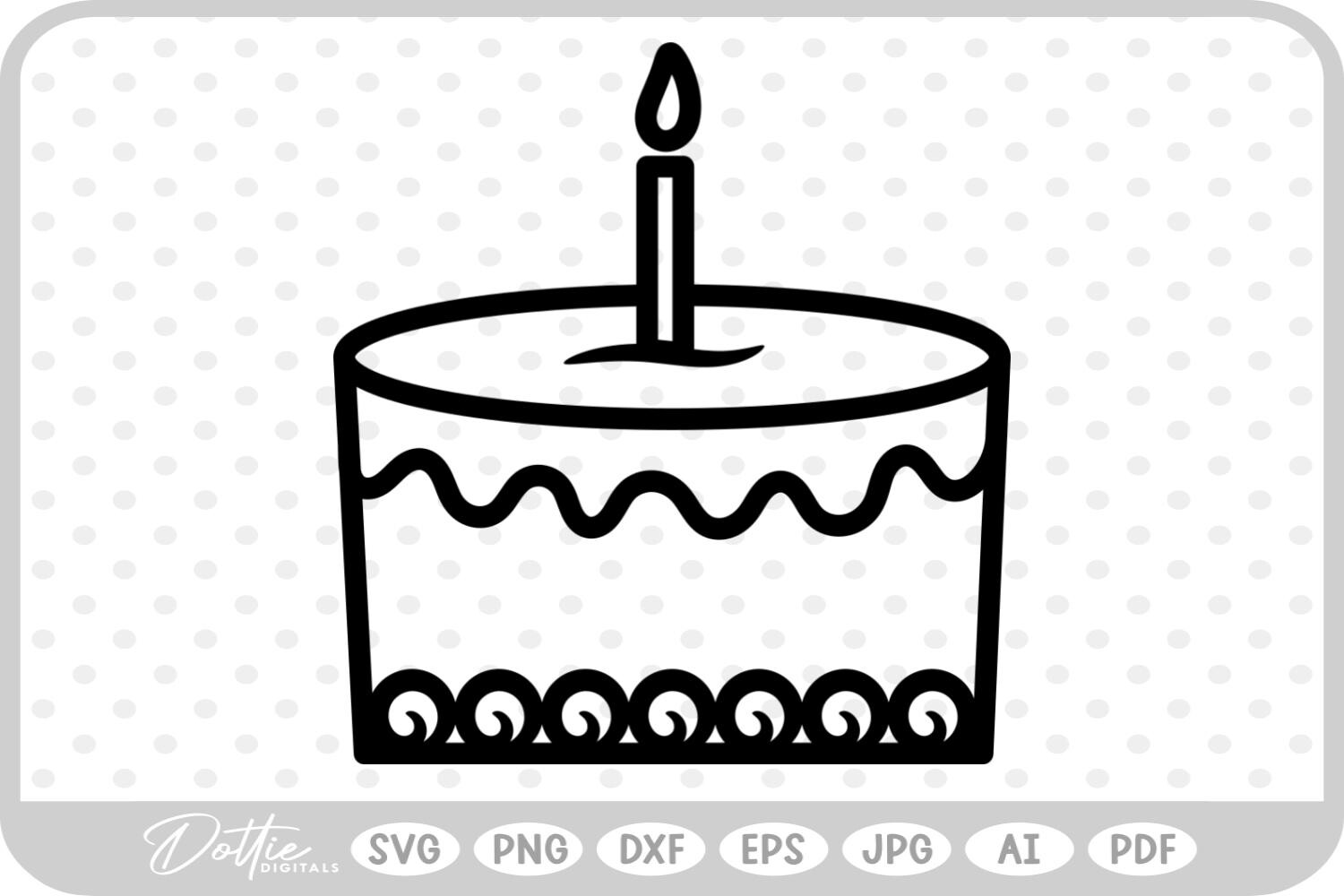 Birthday Cake SVG PNG DXF