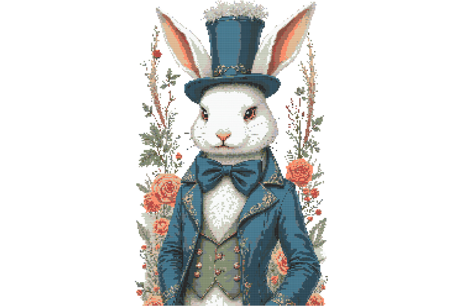 Blue-Suited Halloween White Rabbit