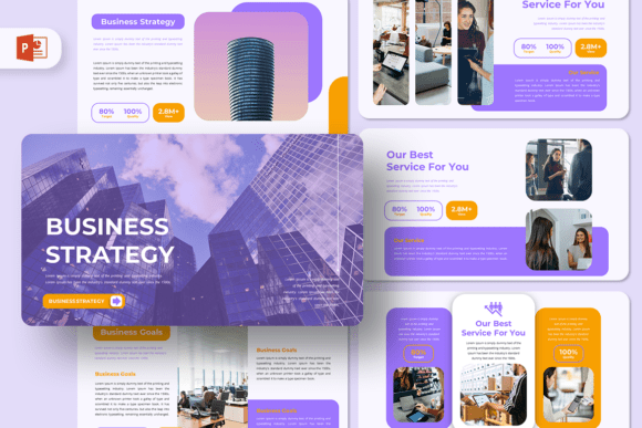 Business Strategy - PowerPoint Template Graphic Presentation Templates By qrdesignstd
