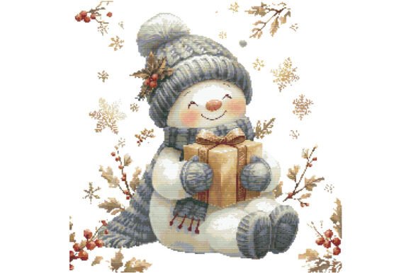 Christmas Festive Snowman with Gift