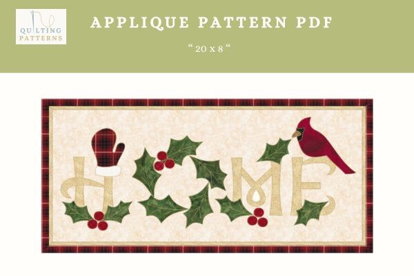 Christmas HOME Applique Pattern