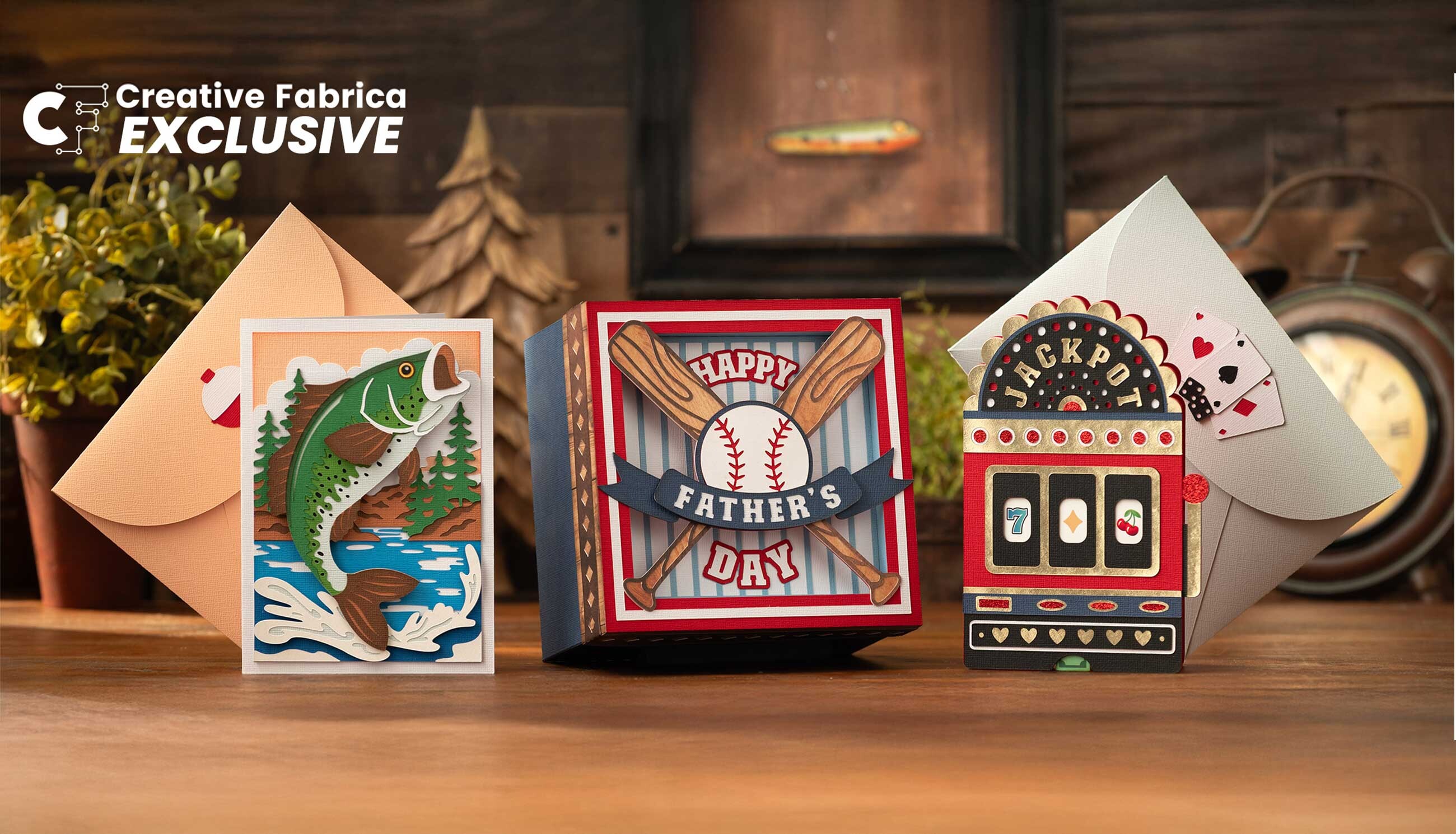 Dad’s Game Day SVG Bundle with fishing, baseball, and slot machine cards