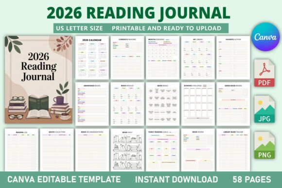 📖 Editable 2026 Reading Journal