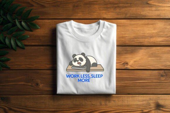 Funny Cartoon Panda Sleeping on Keyboard