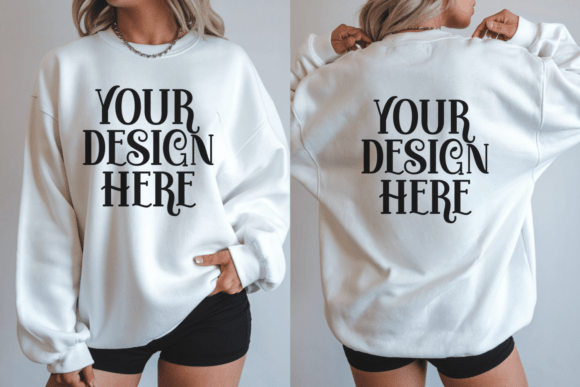 Gildan 18000 Front and Back Mockup