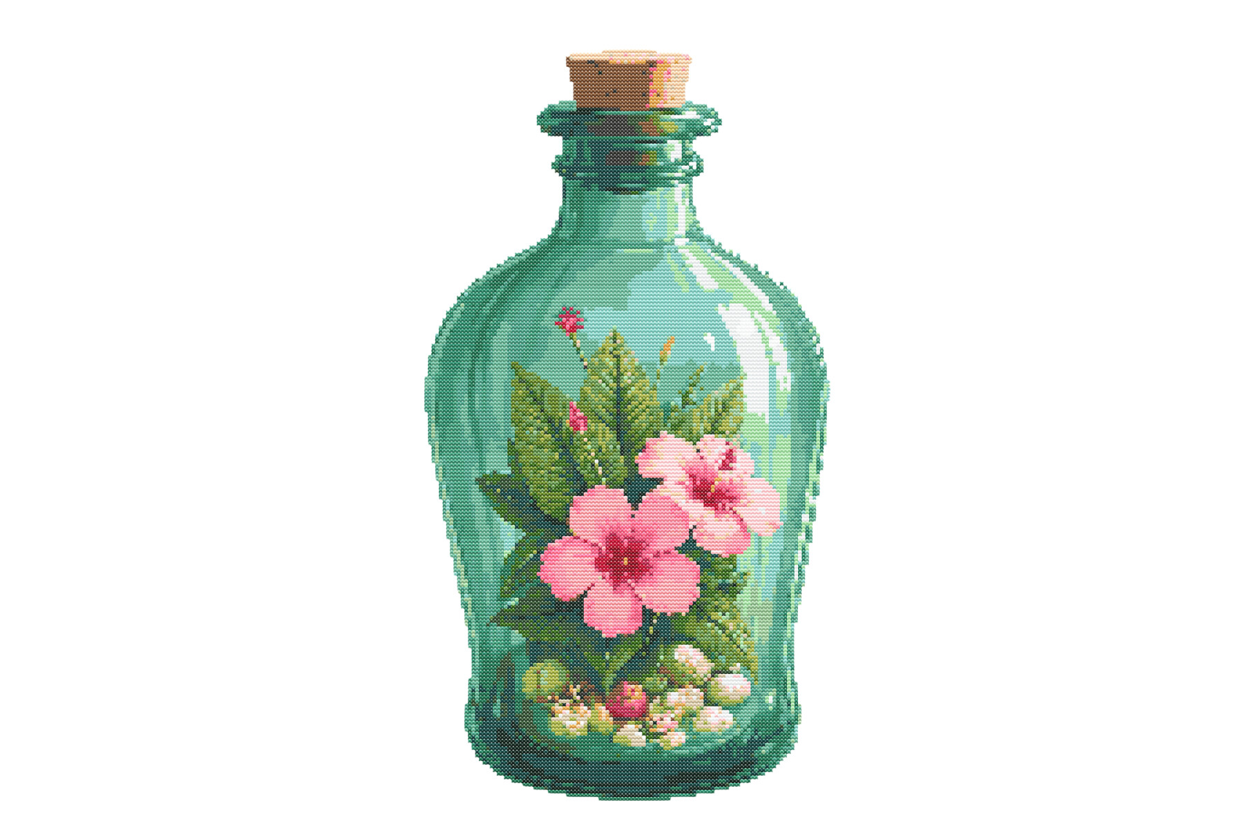 Halloween Tropical Hibiscus in Glass Bot