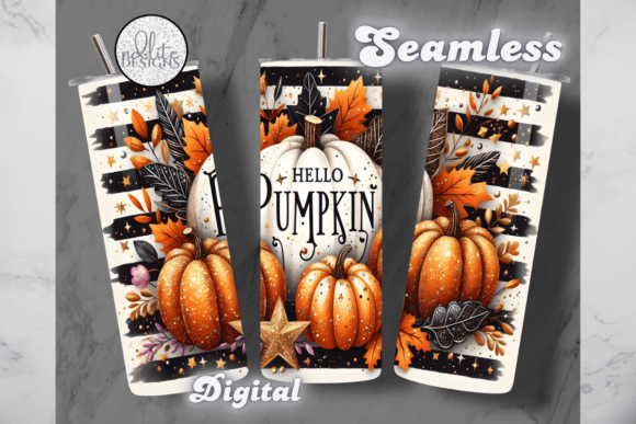 Hello Pumpkin Fall Autumn Tumbler Wrap