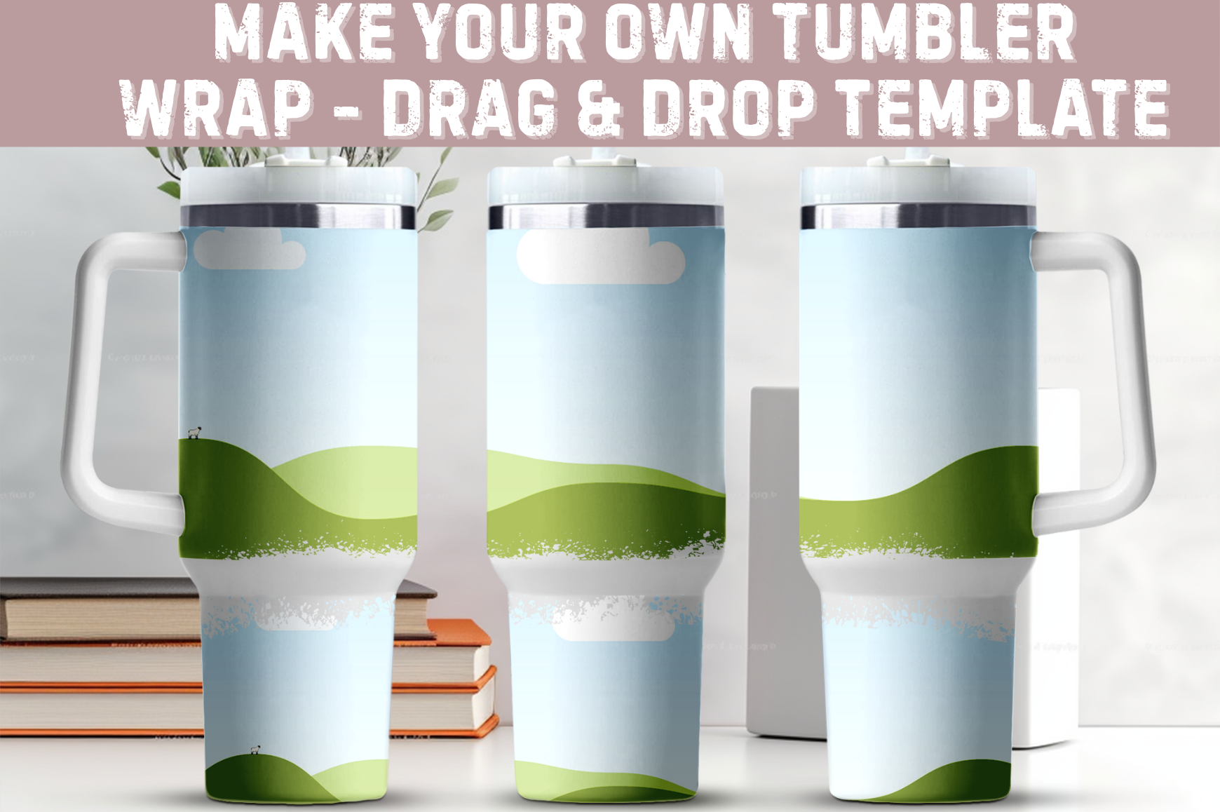 40oz Distressed Tumbler Wrap Template 02