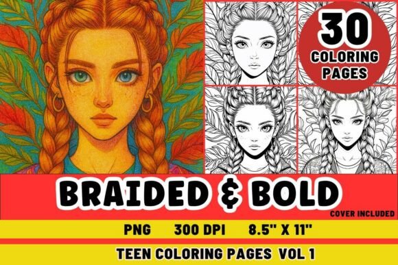 Braided and Bold Vol 1 Coloring Book
