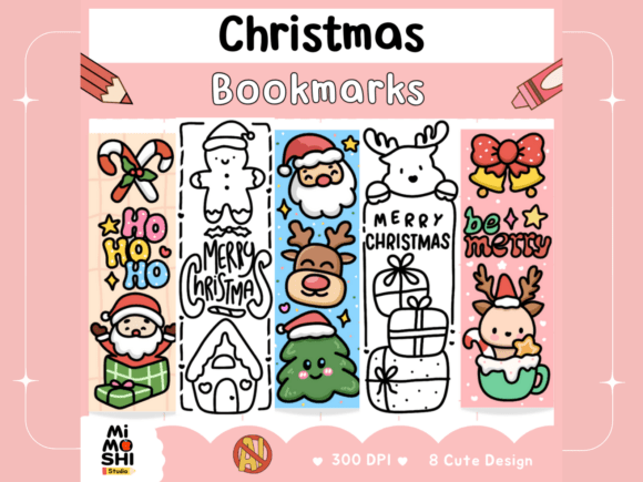 Christmas Coloring Bookmarks