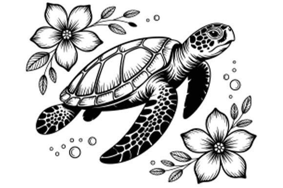 Cool Sea Turtle Svg, Cricut Sea Turtle Grafik Plotterdateien Von Fashion Store