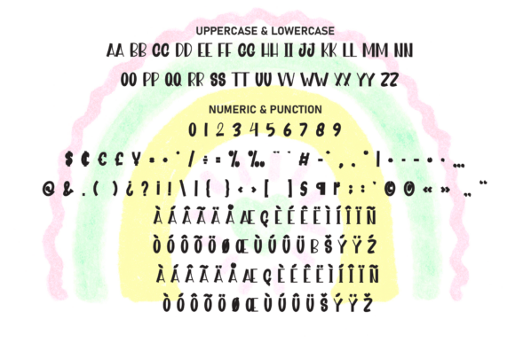 Doodle Rainbow Font PNG with transparent background - Preview 6