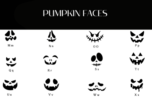 Pumpkin Faces Font PNG with transparent background - Preview 2