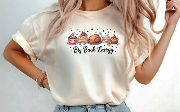 Retro Big Back Energy Thanksgiving PNG