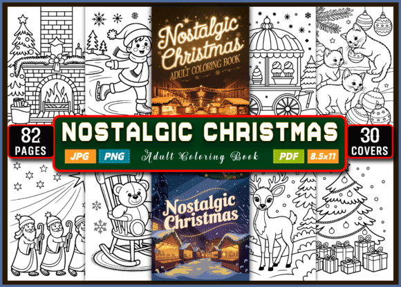 Adult Nostalgic Christmas Coloring Book