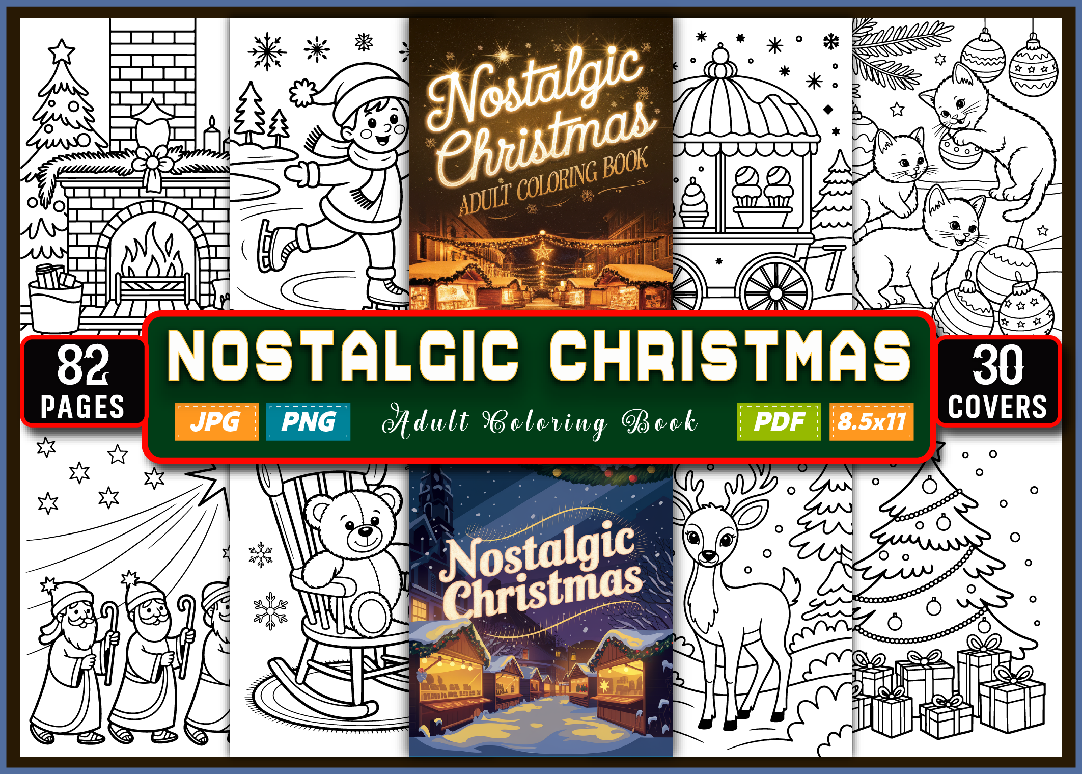 Adult Nostalgic Christmas Coloring Book