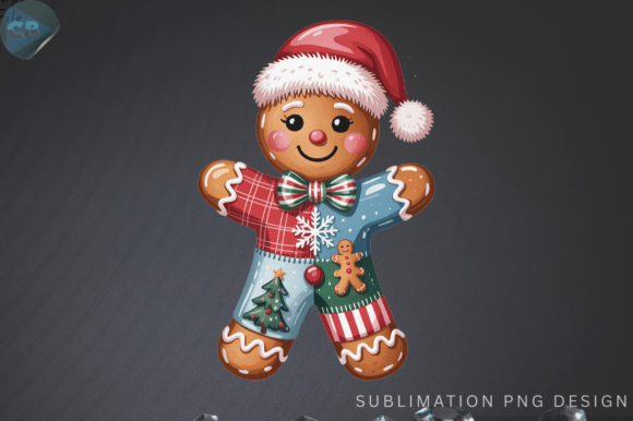 Christmas Gingerbread Man Patchwork Png Graphics
