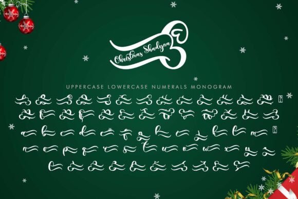 Christmas Shadyna Font PNG with transparent background - Preview 3