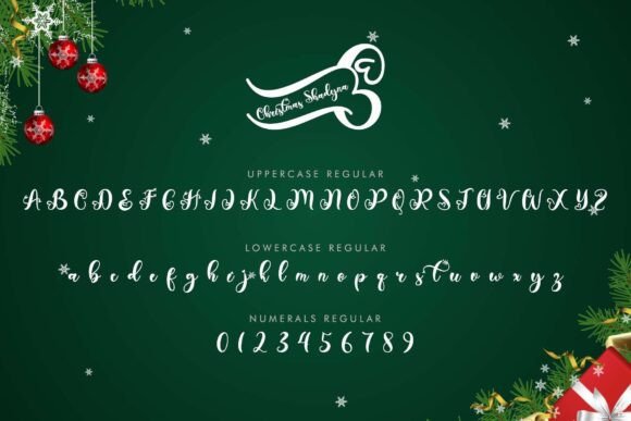 Christmas Shadyna Font PNG with transparent background - Preview 4