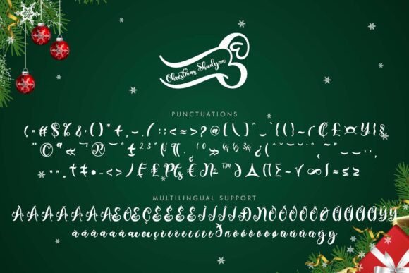 Christmas Shadyna Font PNG with transparent background - Preview 5