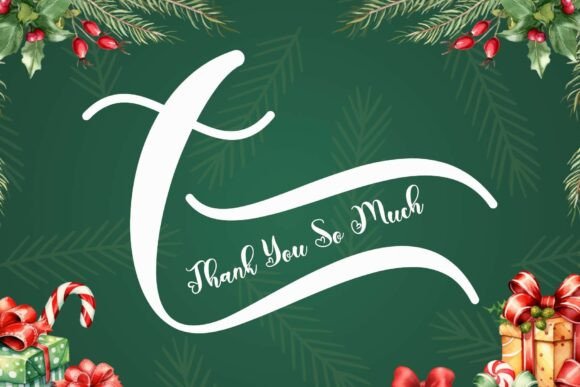 Christmas Shadyna Font PNG with transparent background - Preview 6