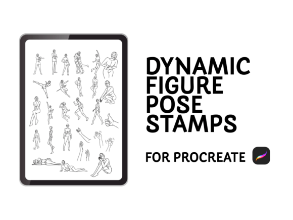 Dynamic Figure Pose Stamps for Procreate