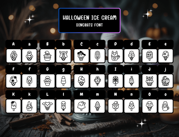 Halloween Ice Cream Font PNG with transparent background - Preview 1