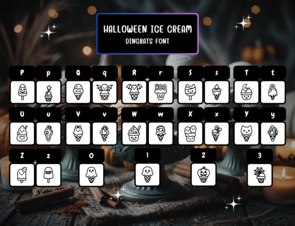 Halloween Ice Cream Font PNG with transparent background - Preview 2
