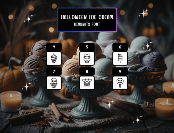 Halloween Ice Cream Font PNG with transparent background - Preview 3
