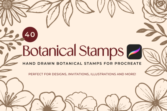 Hand-Drawn Botanical Procreate Brushes Graphic Brushes By The Branding Place
