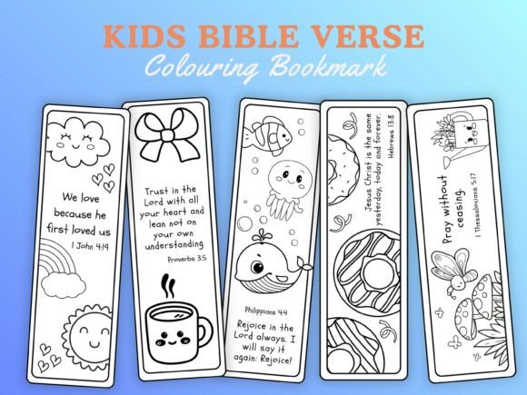 Kids Colouring Bible Verse Bookmark