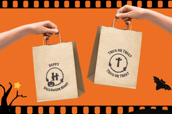 Lapum Halloween Monogram Font PNG with transparent background - Preview 1
