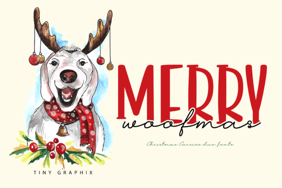 Merry Christmas Duo Font PNG with transparent background - Preview 1