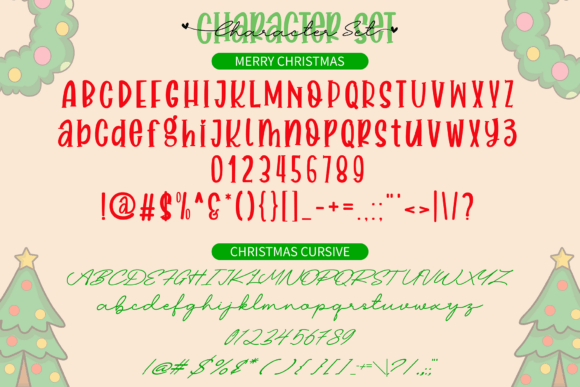 Merry Christmas Duo Font PNG with transparent background - Preview 2