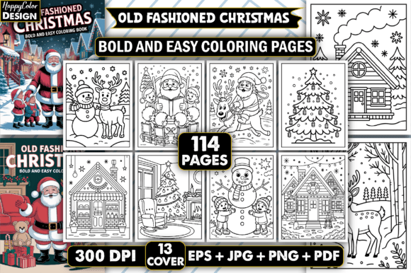 Old Fashioned Christmas Coloring Pages
